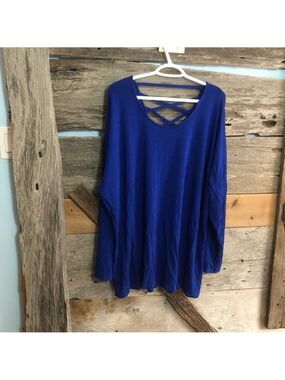 𝅺signature Weekend Plus Size 3X Vibrant Blue Scoop Neck Top